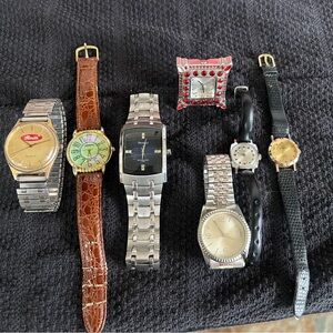 Vintage Style Watch Collection - Mixed Brands Silver, Brown & Black Timepieces